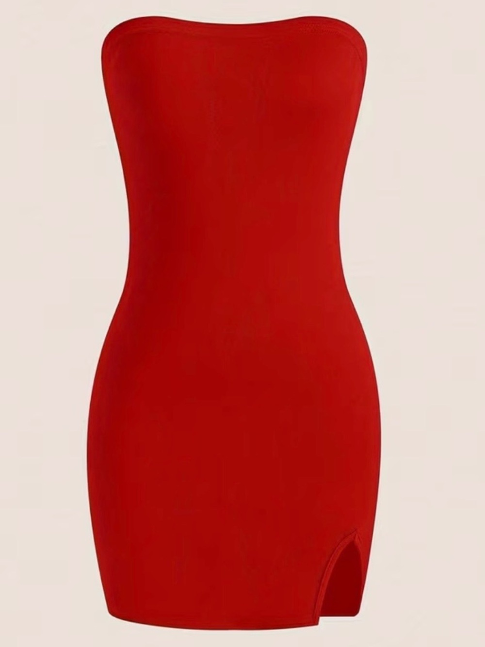 Strapless Red Bodycon Mini Dress | SIZE SMALL